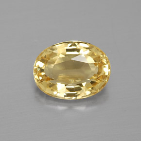 1.28 ct Yellow Golden Beryl Gemstone, Golden Beryl Gem in Oval Facet Shape for Sale.