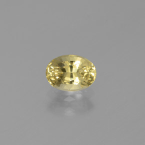 0.56 ct Yellow Golden Beryl Gemstone, Golden Beryl Gem in Oval Facet Shape for Sale.