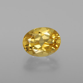 1.30 ct Yellow Golden Beryl Gemstone, Golden Beryl Gem in Oval Facet Shape for Sale.