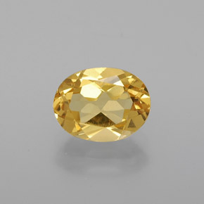 1.27 ct Yellow Golden Beryl Gemstone, Golden Beryl Gem in Oval Facet Shape for Sale.