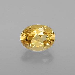 1.24 ct Yellow Golden Beryl Gemstone, Golden Beryl Gem in Oval Facet Shape for Sale.
