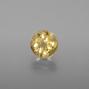 1.25 ct Yellow Golden Beryl Gemstone, Golden Beryl Gem in Round Facet Shape for Sale.