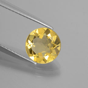 1.49 ct Yellow Golden Beryl Stone, Natural Golden Beryl in Round Facet Shape for Sale