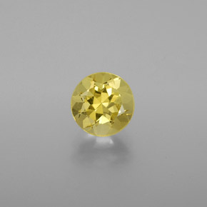 1.12 ct Yellow Golden Beryl Gemstone, Golden Beryl Gem in Round Facet Shape for Sale.