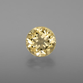 1.78 ct Yellow Golden Beryl Gemstone, Golden Beryl Gem in Round Facet Shape for Sale.