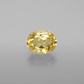 1.37 ct Yellow Golden Beryl Gemstone, Golden Beryl Gem in Oval Facet Shape for Sale.