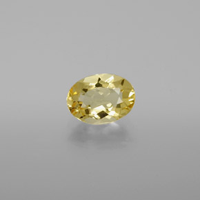 0.91 ct Yellow Golden Beryl Gemstone, Golden Beryl Gem in Oval Facet Shape for Sale.