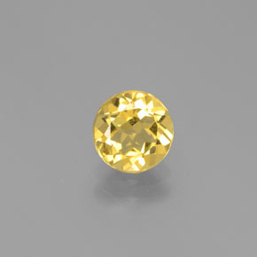 0.82 ct Yellow Golden Beryl Gemstone, Golden Beryl Gem in Round Facet Shape for Sale.