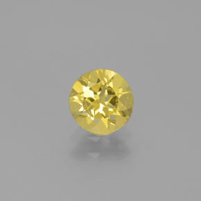 0.61 ct Yellow Golden Beryl Gemstone, Golden Beryl Gem in Round Facet Shape for Sale.