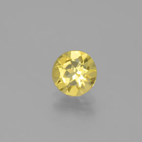 0.61 ct Yellow Golden Beryl Stone, Natural Golden Beryl in Round Facet Shape for Sale