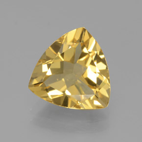 2.72 ct Yellow Golden Beryl Gemstone, Golden Beryl Gem in Trillion Facet Shape for Sale.