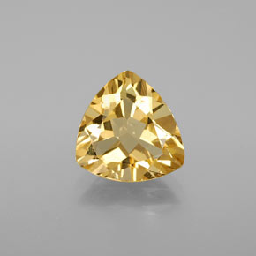 3.44 ct Yellow Golden Beryl Gemstone, Golden Beryl Gem in Trillion Facet Shape for Sale.