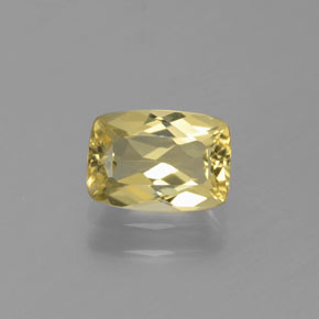 0.77 ct Yellow Golden Beryl Gemstone, Golden Beryl Gem in Cushion-Cut Shape for Sale.