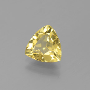 0.86 ct Yellow Golden Beryl Stone, Natural Golden Beryl in Trillion Facet Shape for Sale