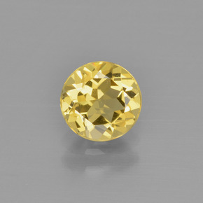 0.82 ct Yellow Golden Beryl Gemstone, Golden Beryl Gem in Round Facet Shape for Sale.