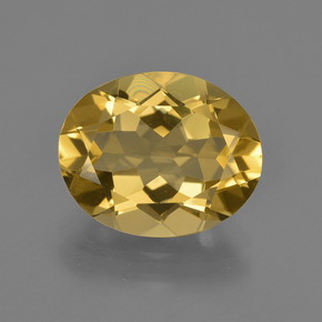 3.88 ct Gold Golden Beryl Gemstone, Golden Beryl Gem in Oval Facet Shape for Sale.