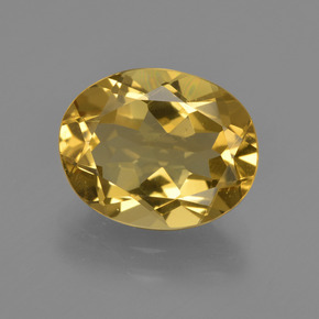 4.23 ct Gold Golden Beryl Gemstone, Golden Beryl Gem in Oval Facet Shape for Sale.