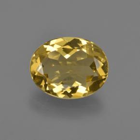 2.83 ct Yellow Golden Beryl Gemstone, Golden Beryl Gem in Oval Facet Shape for Sale.