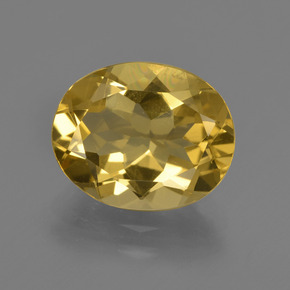 4.30 ct Gold Golden Beryl Gemstone, Golden Beryl Gem in Oval Facet Shape for Sale.