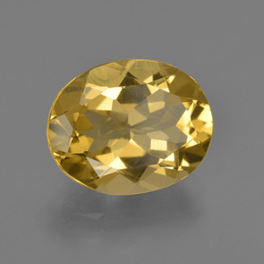 4.30 ct Gold Golden Beryl Stone, Natural Golden Beryl in Oval Facet Shape for Sale