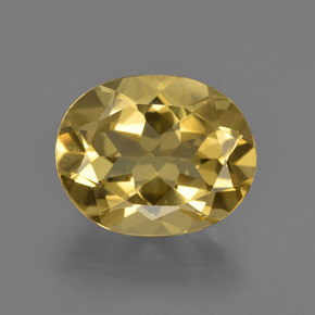 4.20 ct Gold Golden Beryl Gemstone, Golden Beryl Gem in Oval Facet Shape for Sale.