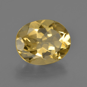 4.20 ct Gold Golden Beryl Stone, Natural Golden Beryl in Oval Facet Shape for Sale