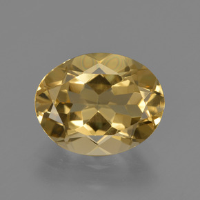 3.17 ct Gold Golden Beryl Gemstone, Golden Beryl Gem in Oval Facet Shape for Sale.