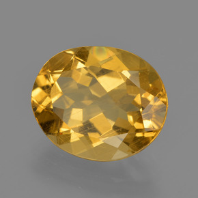 4.34 ct Gold Golden Beryl Stone, Natural Golden Beryl in Oval Facet Shape for Sale
