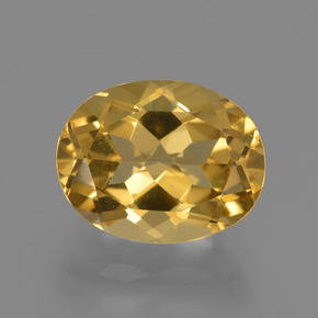 3.57 ct Gold Golden Beryl Gemstone, Golden Beryl Gem in Oval Facet Shape for Sale.