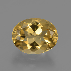 3.34 ct Gold Golden Beryl Gemstone, Golden Beryl Gem in Oval Facet Shape for Sale.