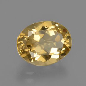 3.34 ct Gold Golden Beryl Stone, Natural Golden Beryl in Oval Facet Shape for Sale