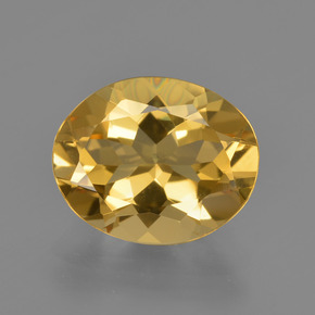 3.06 ct Gold Golden Beryl Gemstone, Golden Beryl Gem in Oval Facet Shape for Sale.
