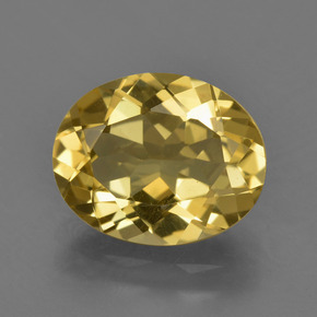 2.89 ct Yellow Golden Beryl Gemstone, Golden Beryl Gem in Oval Facet Shape for Sale.
