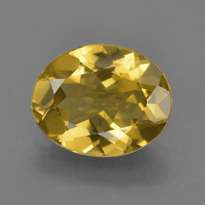 2.89 ct Yellow Golden Beryl Gemstone, Golden Beryl Gem in Oval Facet Shape for Sale.