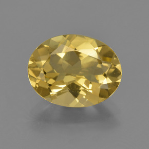 2.88 ct Yellow Golden Beryl Gemstone, Golden Beryl Gem in Oval Facet Shape for Sale.