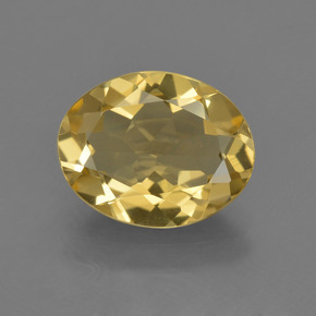2.56 ct Gold Golden Beryl Gemstone, Golden Beryl Gem in Oval Facet Shape for Sale.