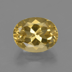 3.35 ct Gold Golden Beryl Gemstone, Golden Beryl Gem in Oval Facet Shape for Sale.