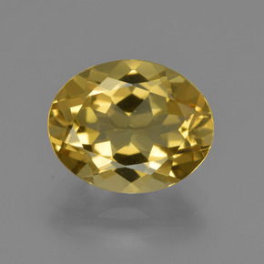 2.99 ct Gold Golden Beryl Gemstone, Golden Beryl Gem in Oval Facet Shape for Sale.