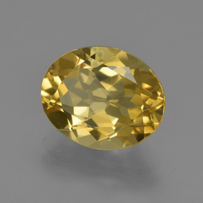 2.99 ct Gold Golden Beryl Stone, Natural Golden Beryl in Oval Facet Shape for Sale