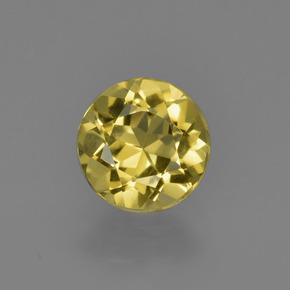 0.66 ct Gold Golden Beryl Gemstone, Golden Beryl Gem in Round Facet Shape for Sale.