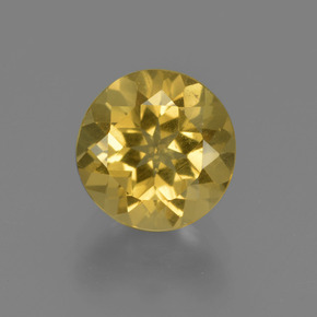2.06 ct Gold Golden Beryl Gemstone, Golden Beryl Gem in Round Facet Shape for Sale.