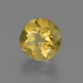 2.06 ct Gold Golden Beryl Stone, Natural Golden Beryl in Round Facet Shape for Sale