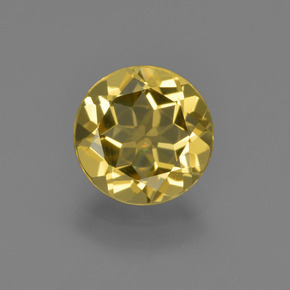 1.40 ct Gold Golden Beryl Gemstone, Golden Beryl Gem in Round Facet Shape for Sale.