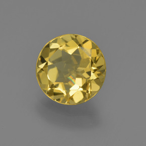1.40 ct Gold Golden Beryl Stone, Natural Golden Beryl in Round Facet Shape for Sale