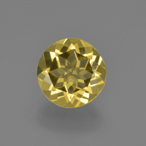 2.04 ct Gold Golden Beryl Gemstone, Golden Beryl Gem in Round Facet Shape for Sale.
