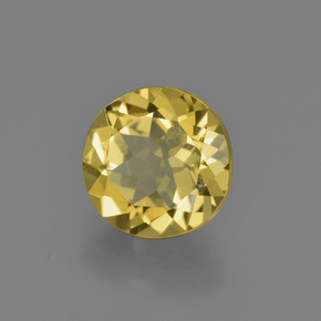 2.04 ct Gold Golden Beryl Stone, Natural Golden Beryl in Round Facet Shape for Sale