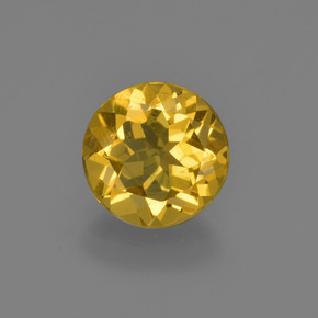 1.64 ct Gold Golden Beryl Gemstone, Golden Beryl Gem in Round Facet Shape for Sale.