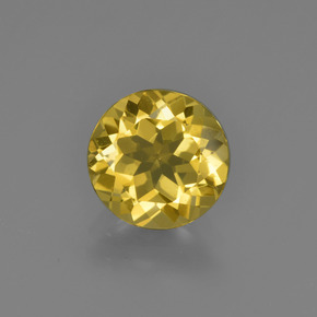 1.41 ct Gold Golden Beryl Gemstone, Golden Beryl Gem in Round Facet Shape for Sale.