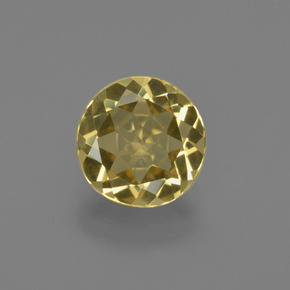 1.58 ct Gold Golden Beryl Gemstone, Golden Beryl Gem in Round Facet Shape for Sale.