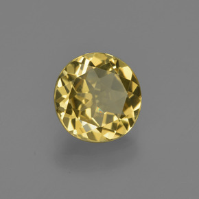 1.58 ct Gold Golden Beryl Stone, Natural Golden Beryl in Round Facet Shape for Sale